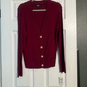 INC International Concepts Burgundy Cardigan